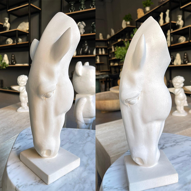 Animal Ornaments Horse Drink Water Limestone Marble Horse Statue Sculpture