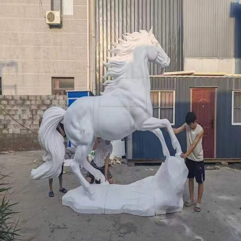 Galloping Steed Bronze Sculpture, Large Animal Copper Horse, Decorative Ornament for Gardens and Squares