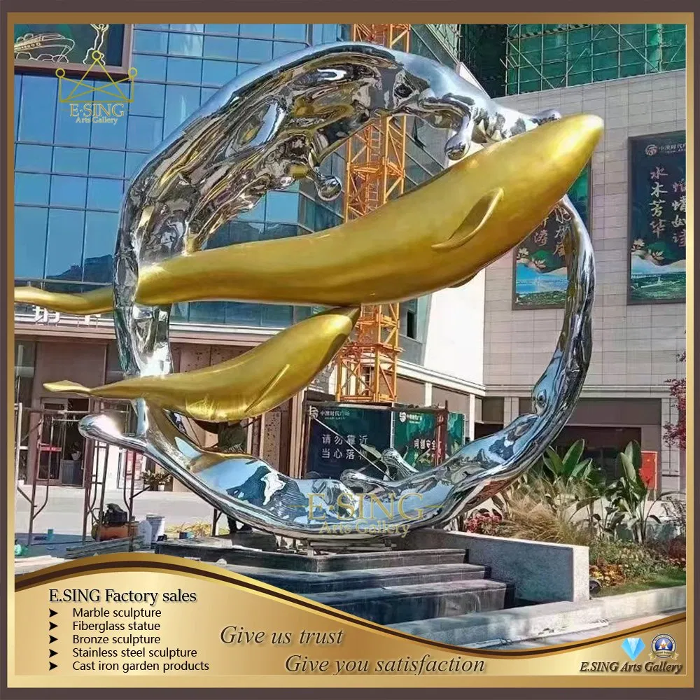 Stainless Steel Outdoor Sculpture Metal Animal Carving Art Abstract Geometric Deer Statue