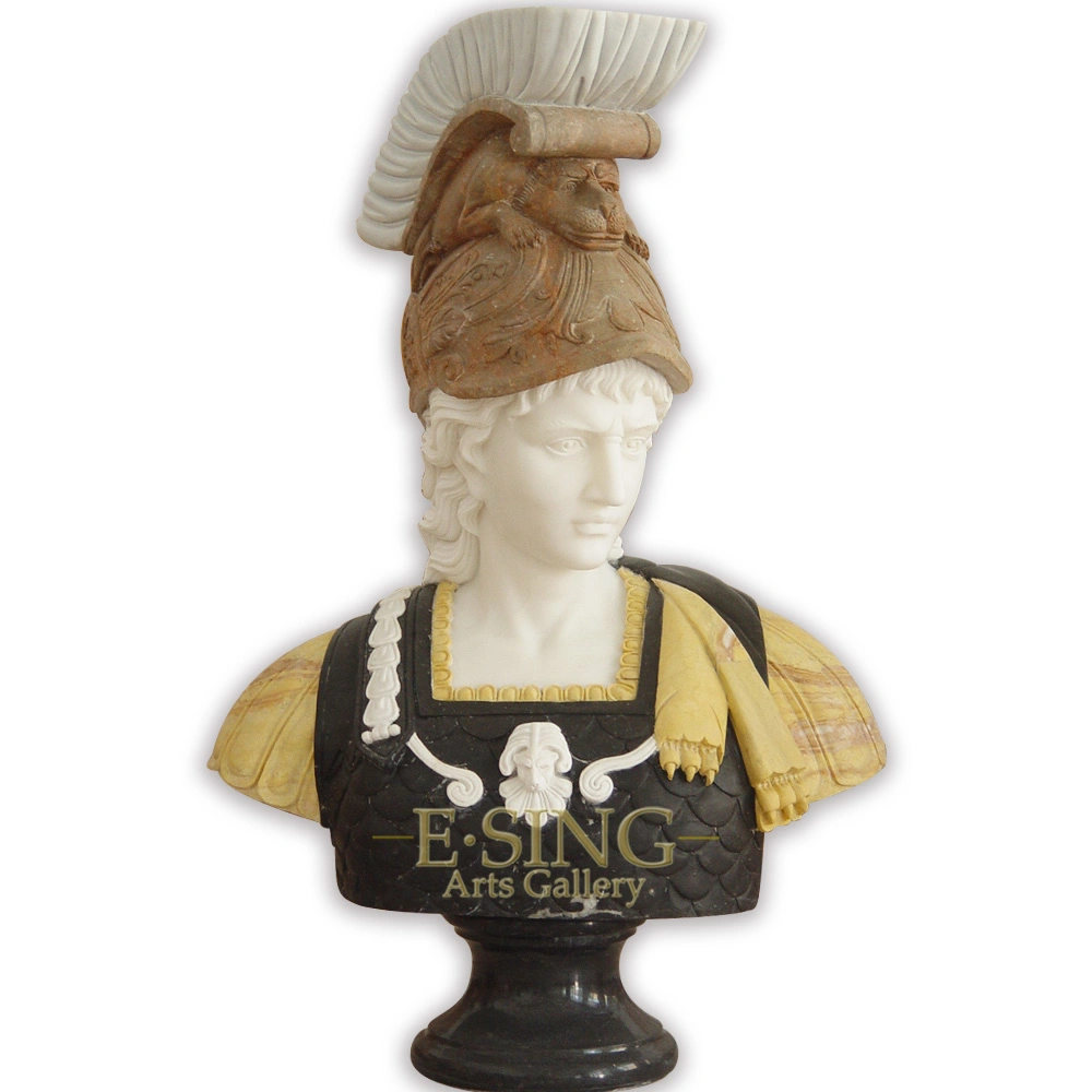 Hot Sale Hand Carved Indoor Home Decoration White Stone Roman Figure Marble Man Bust Sculpture