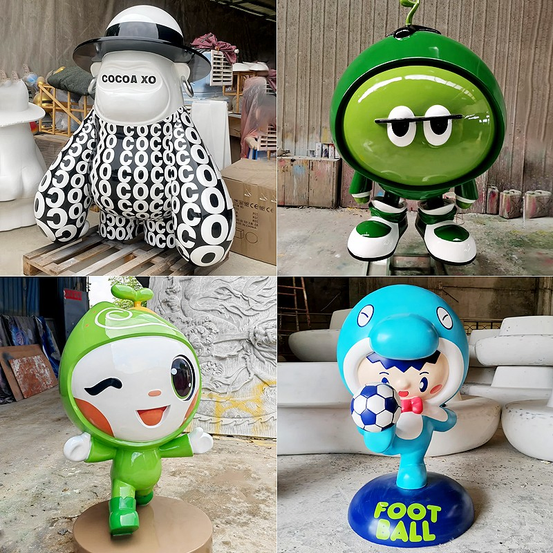 OEM Customization Character Animal Cartoon Figurine Art Crafts Fiberglass Abstract Resin Statue