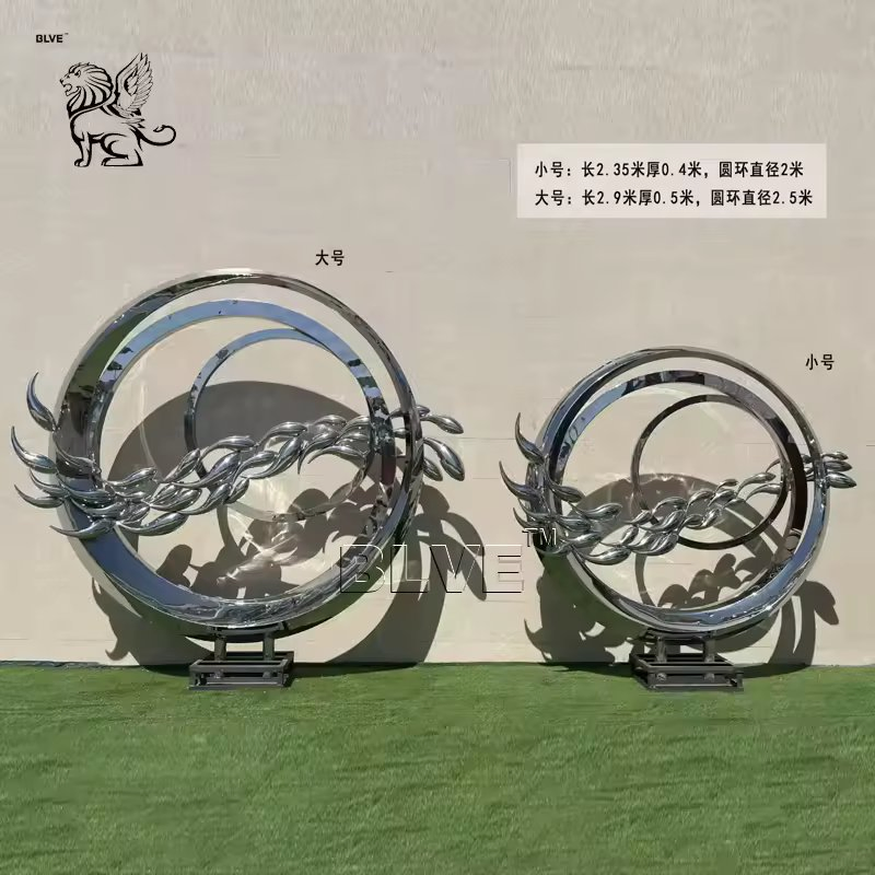 Outdoor Villa Polished Modern Art Sculpture Stainless Steel Metal Abstract Moon Statue Supplier