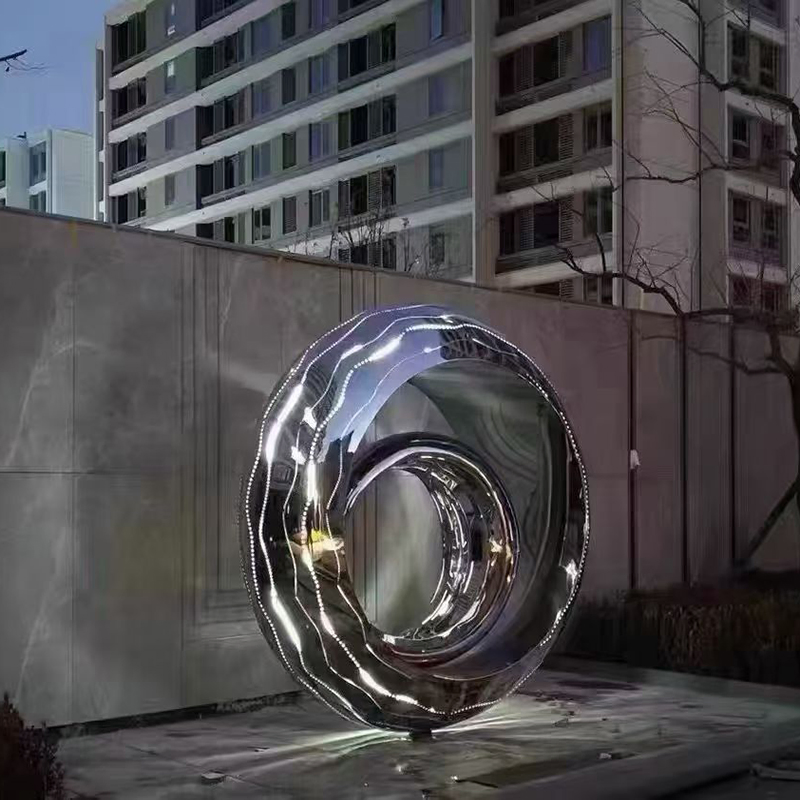 Stainless Steel Square Sculpture for Landmark Architectural Installations, Abstract Metal Sculpture for Parks.