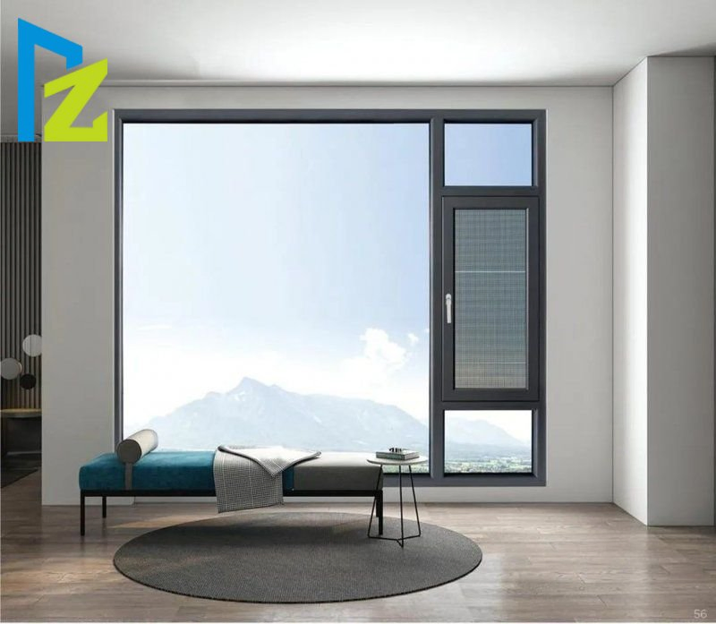 Aluminum Profile Blue Mirror Window with Unbreakable Glass Window Price