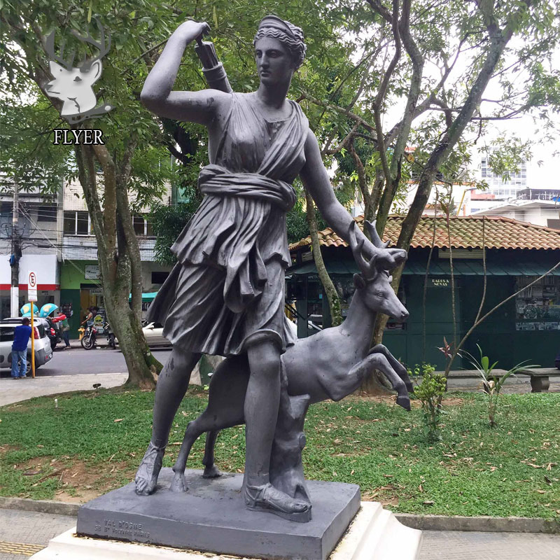 Outdoor Park Garden Casting Copper Brass Bronze Life Size Diana Archer Sculpture for Sale
