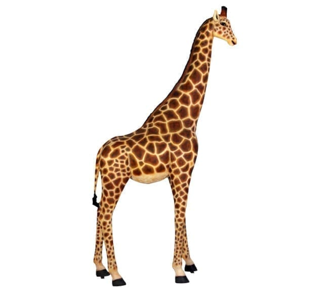 Safari Animal Park Decoration Life Size Resin Fiberglass Giaffe Statue for Sale