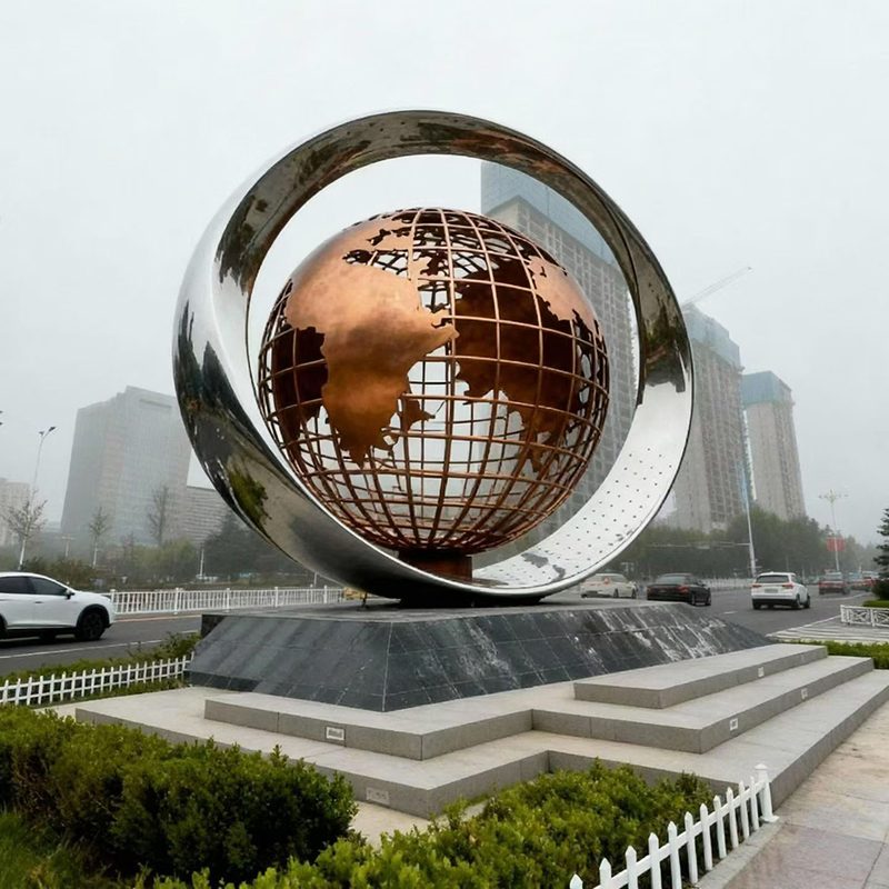 Large-Scale Stainless Steel Sculpture, Modern Abstract Art Installation for Urban Landmarks and Commercial Squares.