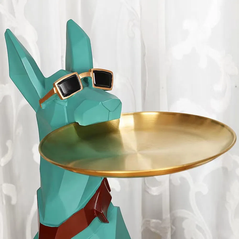 Doberman Tray Dog Statue 5