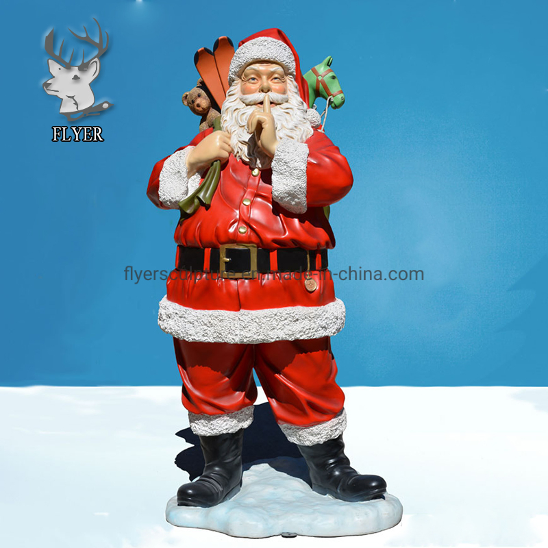 Large Santa Claus Sculpture Christmas Eve Decoration New Year Model Cartoon Character Statue Ornaments