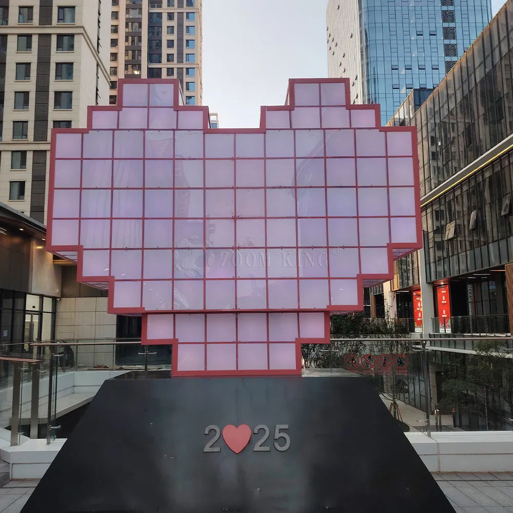 City Heartbeat Interactive Heart Installation-Cultural Tourism Landmark Check-in Art Device,Emotion Interaction Experience Equipment,City Theme Light Sculpture