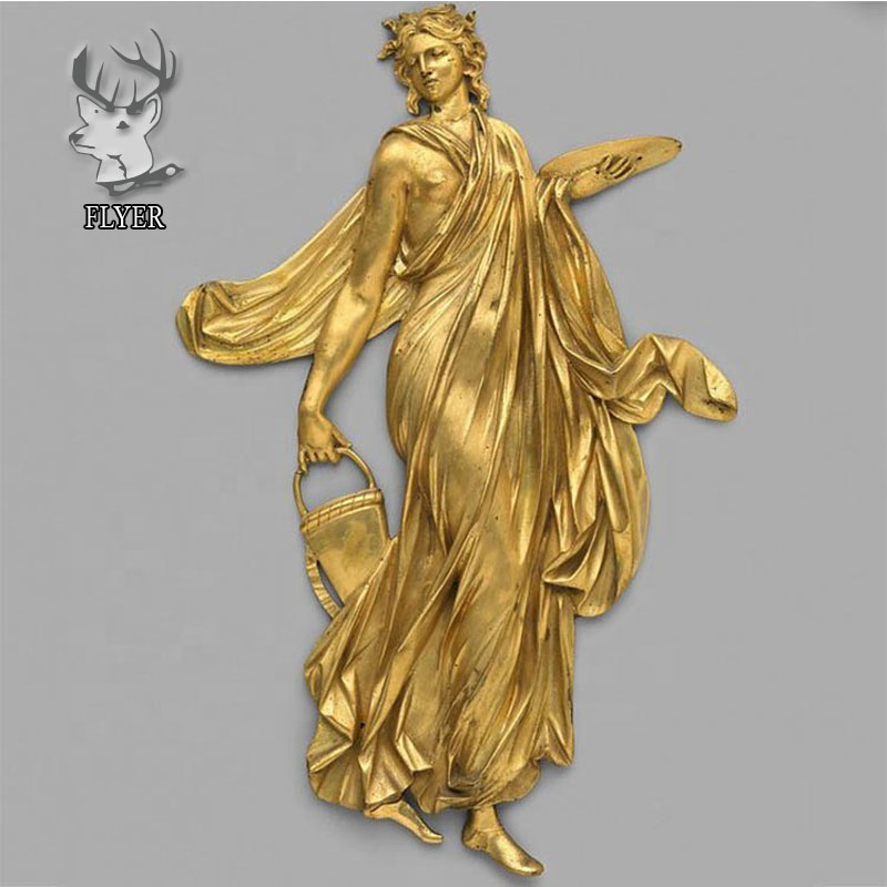 Life Size Outdoor Garden Decoration Religious Bronze Sculpture Relief Western Style Angel Relief Sculpture