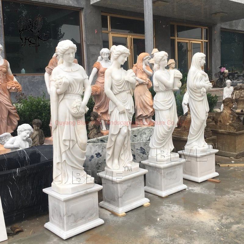 Garden Decorative Ancient Greek Goddess Stone Sculpture Life Size Four Seasons Statues Marble Sculpture