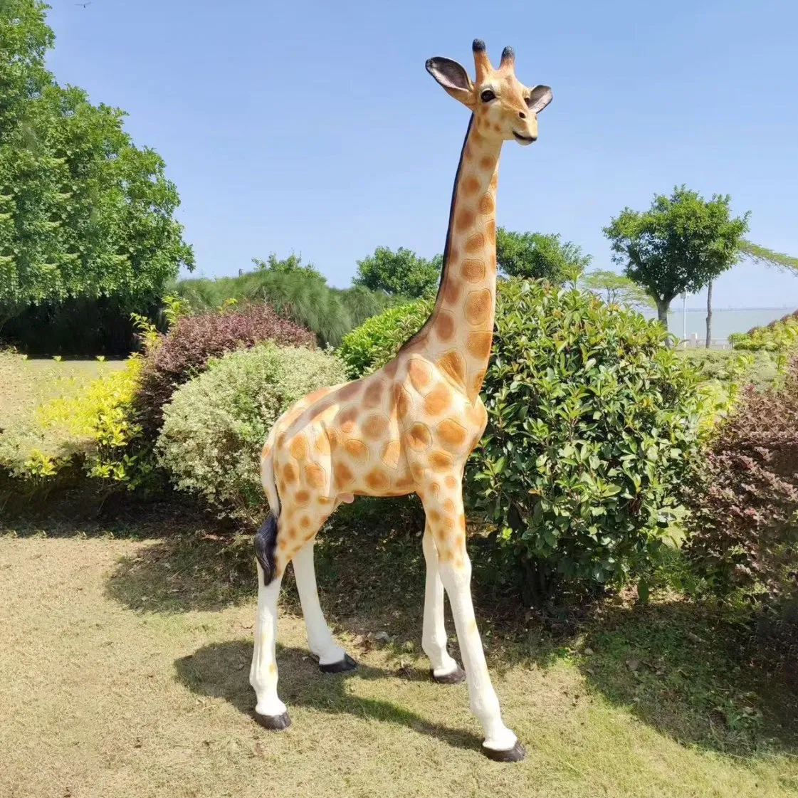 Support Customize Big Giraffe Party Props Resin Fiberglass Safari Animals Statues for Sale