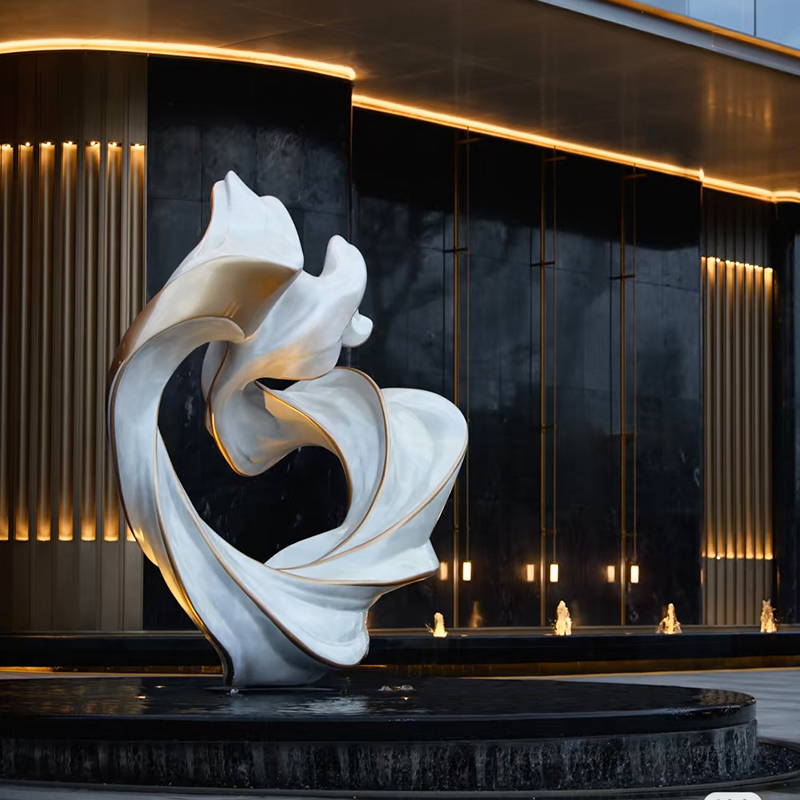 304 Mirror-Finish Stainless Steel Sculpture, Art Decoration Sculpture for Urban Landmarks, Sales Centers and Hotel Lobbies.
