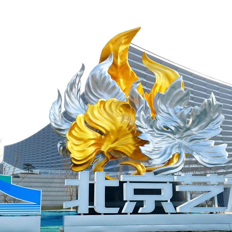 304 Stainless Steel Urban Landmark Sculpture, Large-Scale Abstract Art Sculpture for Squares