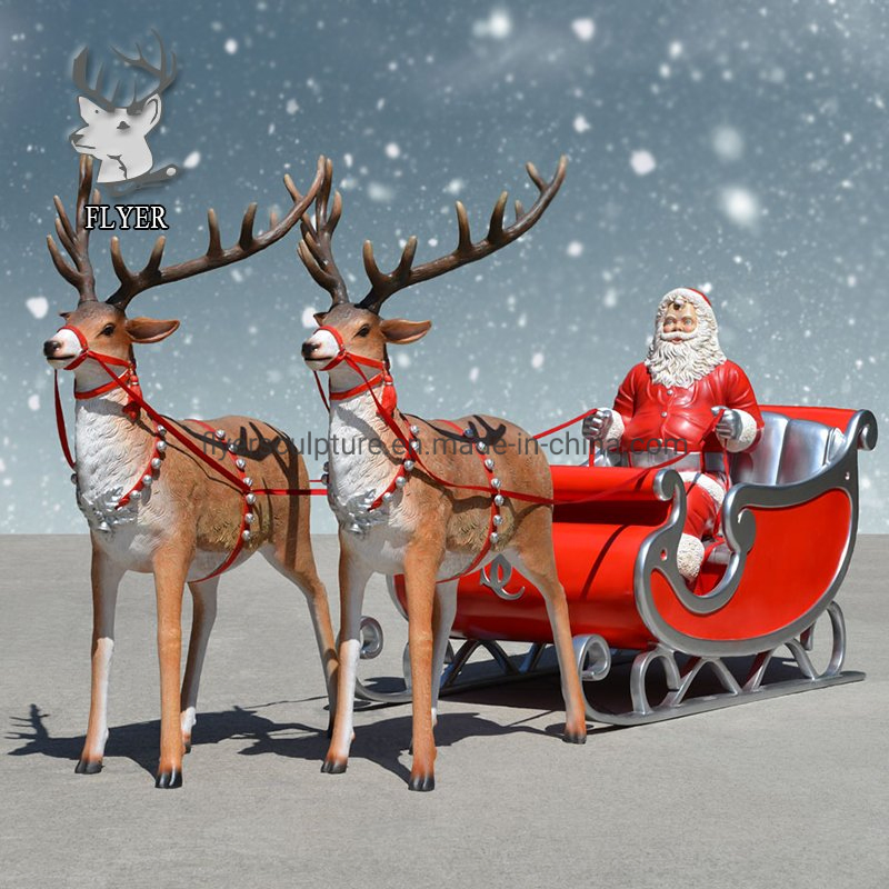 Large Santa Claus Sculpture Christmas Eve Decoration New Year Model Cartoon Character Statue Ornaments