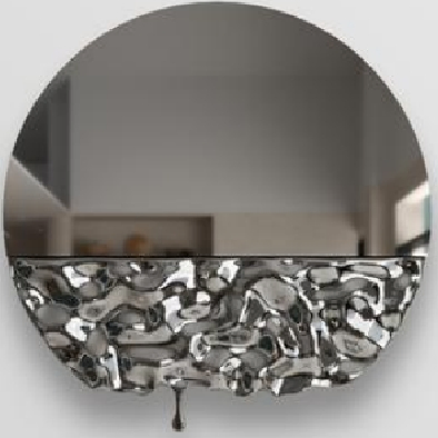 Hotel Home Indoor Stainless Steel Art Sphere Concave Mirror Wall Sculpture for Wall Decoration