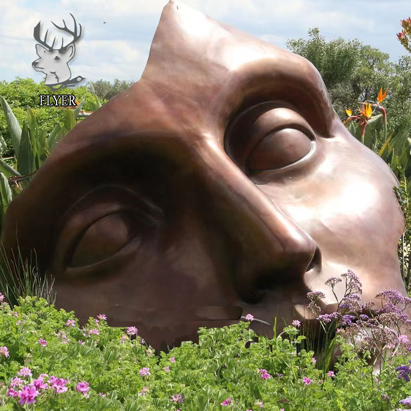 Outdoor Home Decoration Customized Modern Art Design Metal Face Cast Bronze Statue Large Abstract Bronze Face Statue