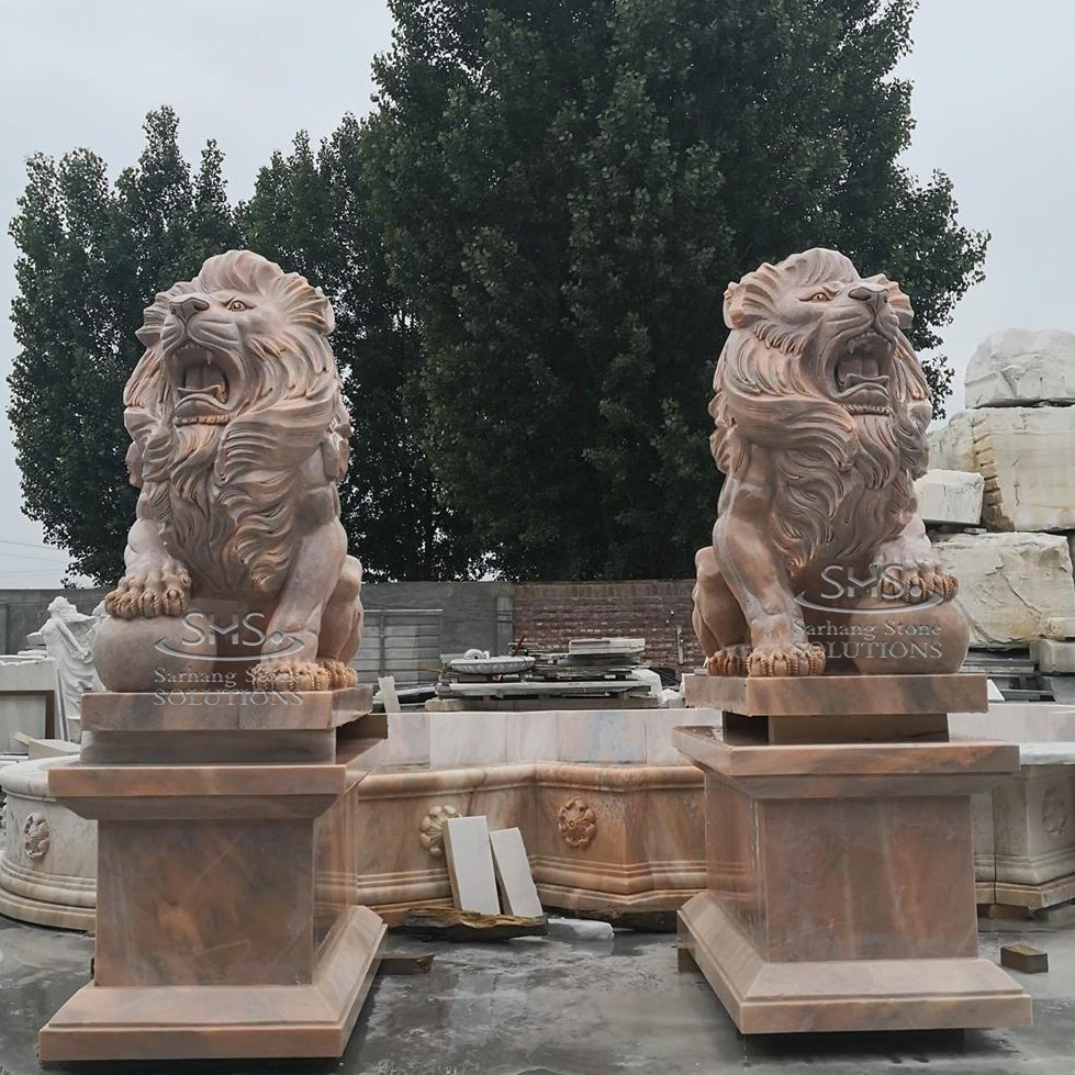 Garden Decorative Western Style Marble Lion Sculpture