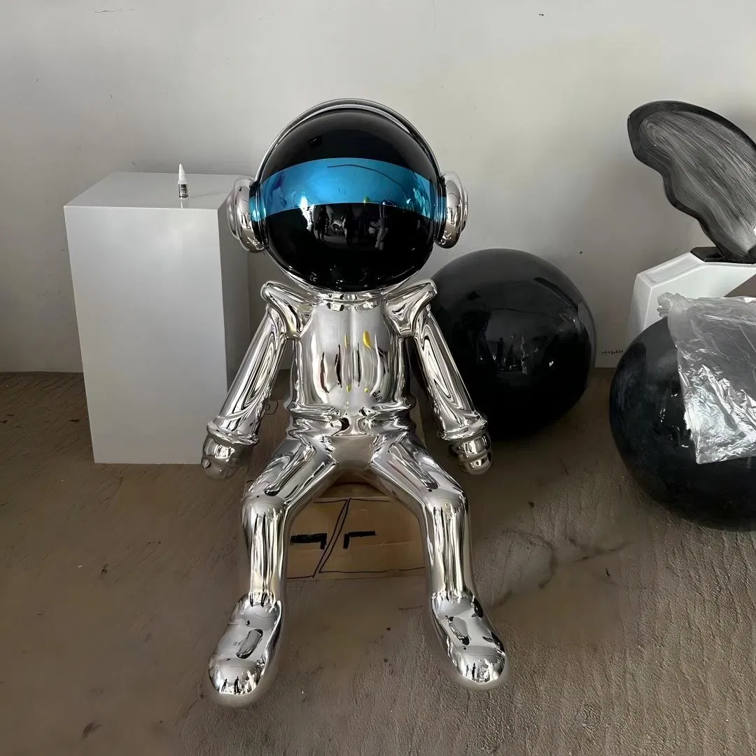 Abstract Art Mirror Polished Stainless Steel Fiberglass Statue