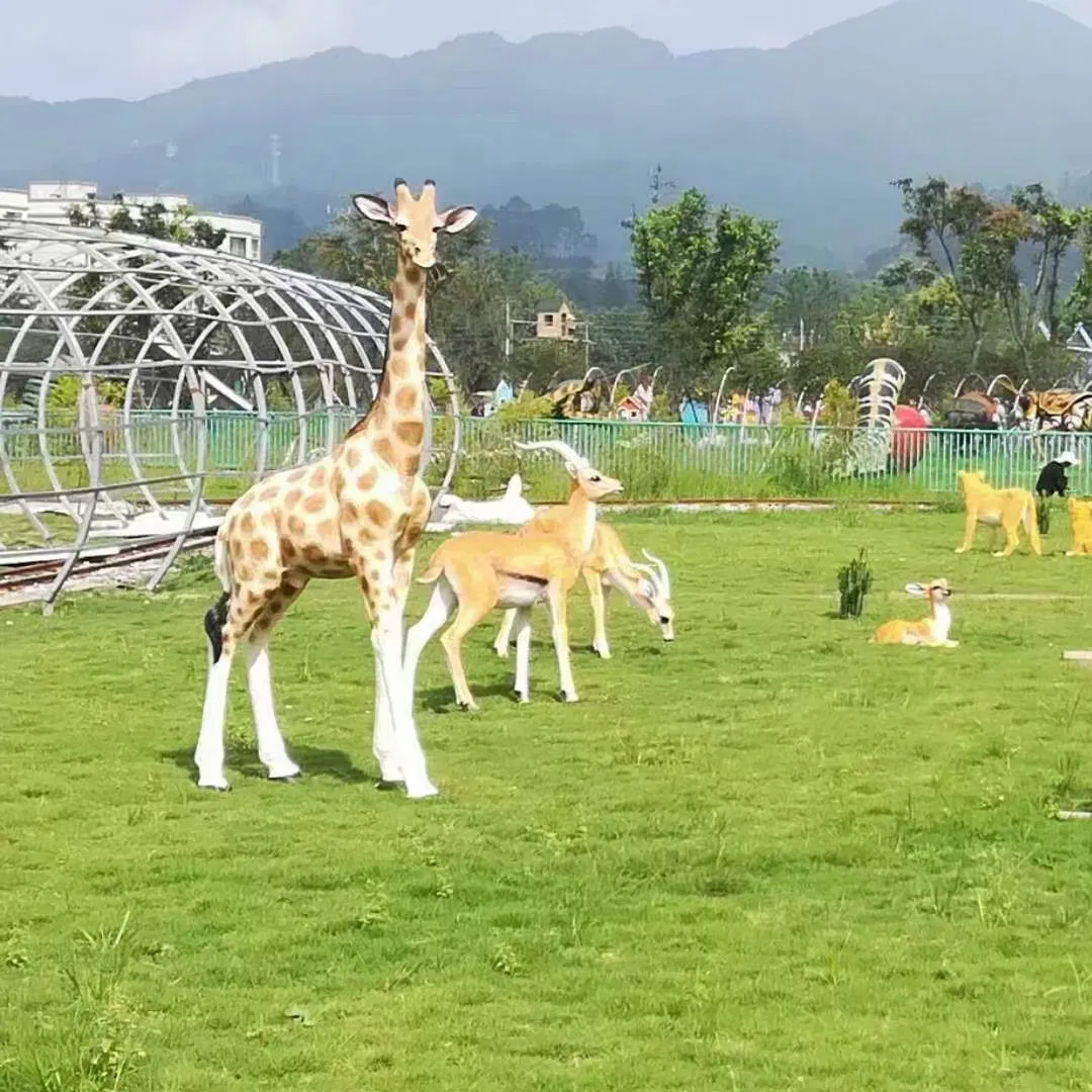 Support Customized Large Decorative Giraffe Safari Animal Statues for Sale