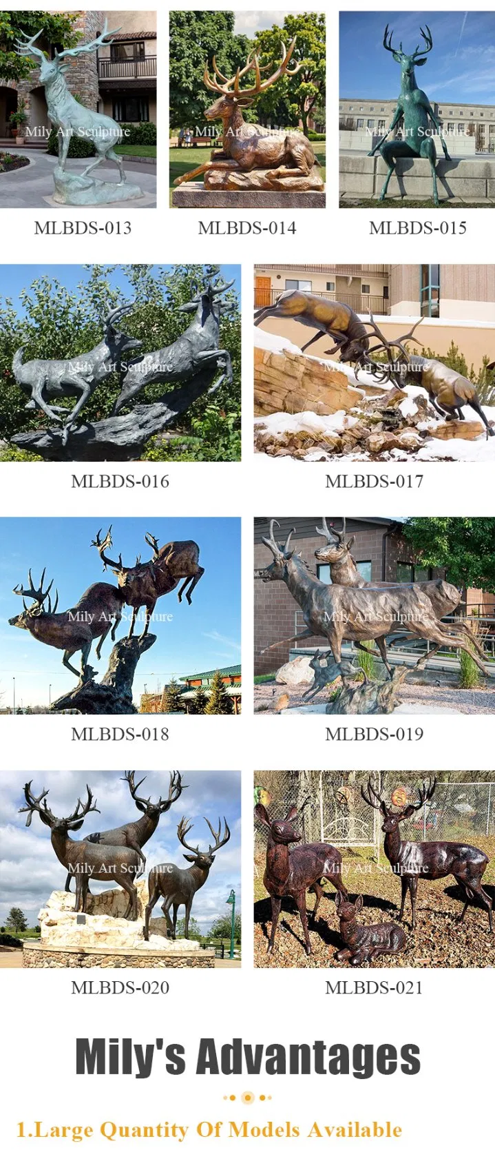 Bronze Deer Sculpture Variety 2