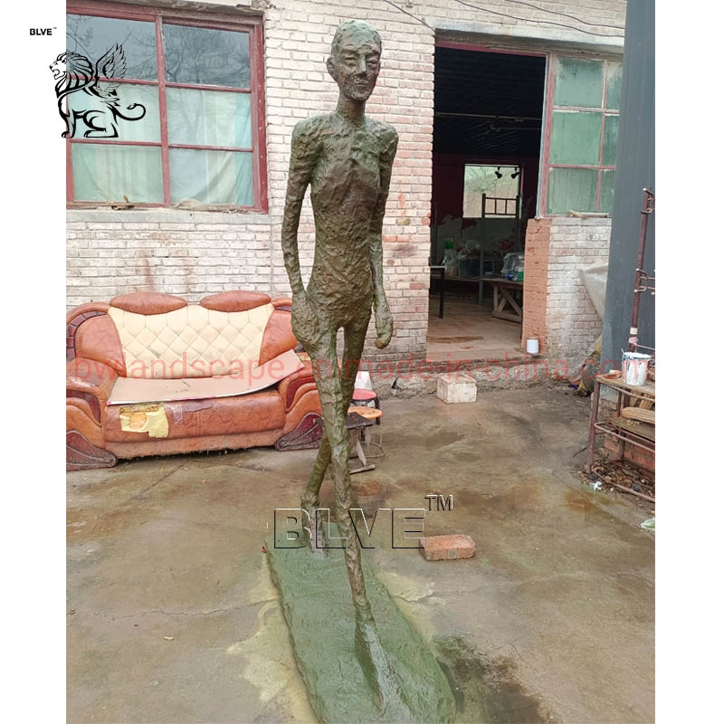 Blve Outdoor Life Size Modern Art Metal Abstract Figure Bronze Sculpture Giacometti Garden Statue