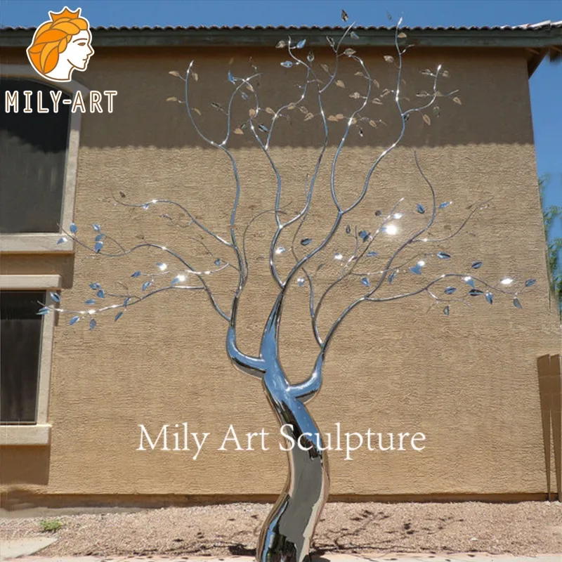 Custom Garden Modern Art Stainless Steel Abstract Tree Statue