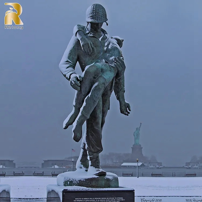 Customized Metal Bronze Life Size Memorial Statue Brass Soldier Man Sculpture Manufacturer