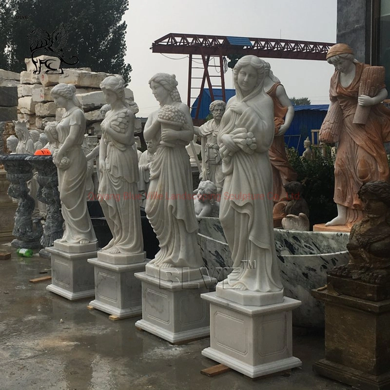 Garden Decorative Ancient Greek Goddess Stone Sculpture Life Size Four Seasons Statues Marble Sculpture