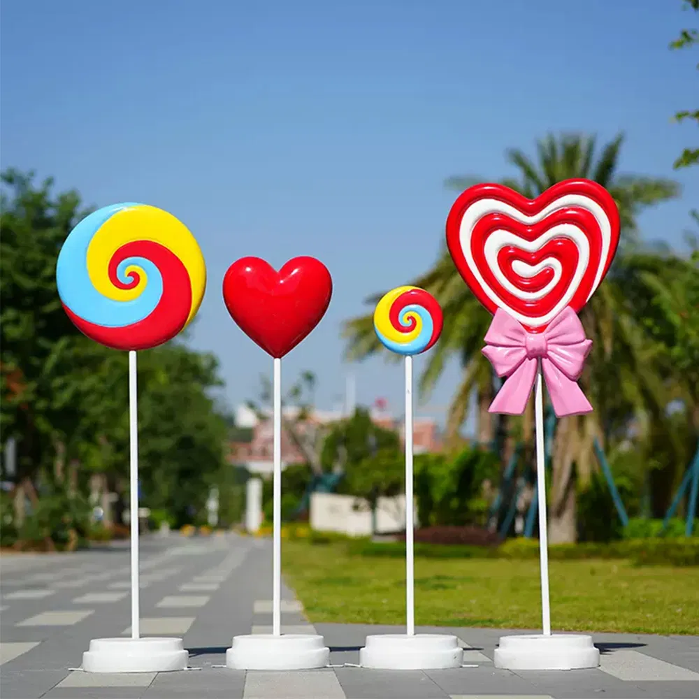 Custom Sweets Sculpture Fake Lollipop Candy Land Rental Props for Home Decoration