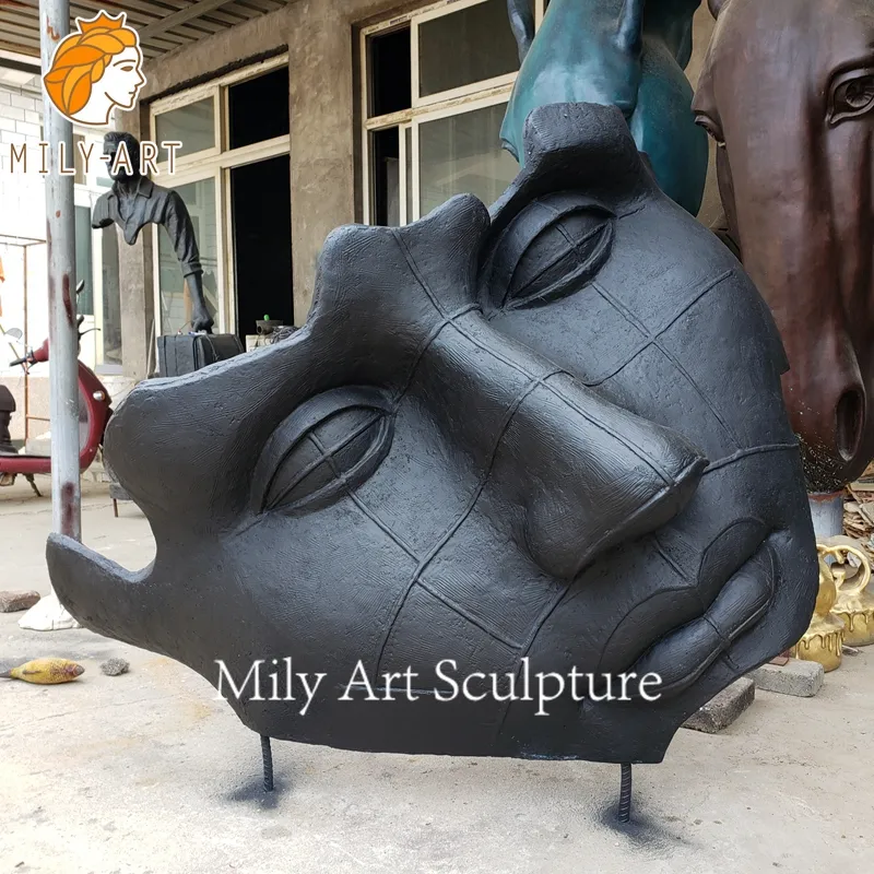 Bronze Figure Face Sculpture