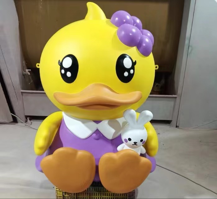 3D Cartoon Street Landmark Art Statue Yellow Duck Sculpture