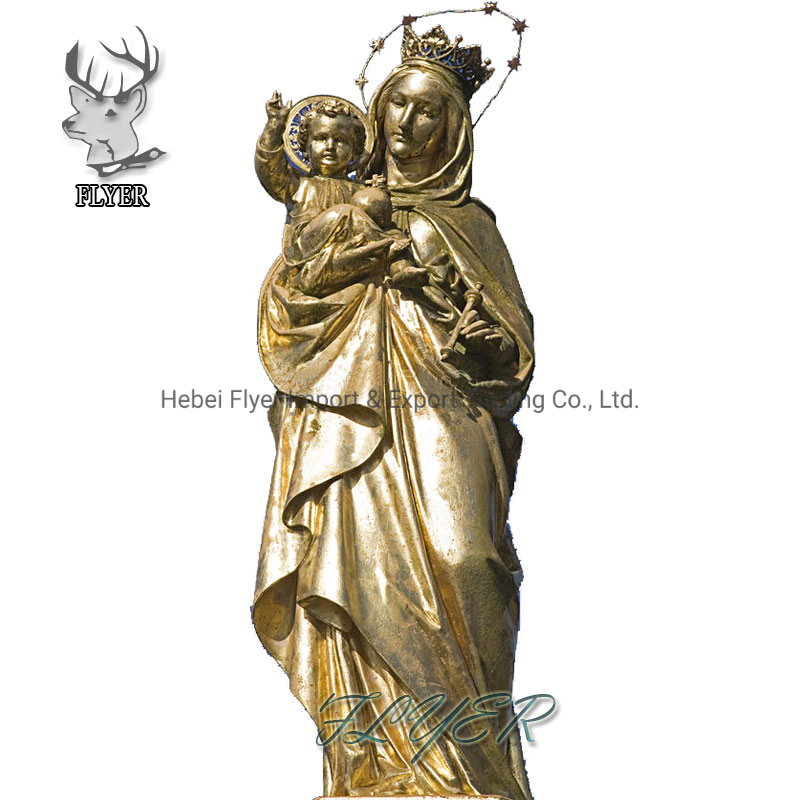 Church Figure Decoration Life Size Bronze Copper Madonna Mary Statue Sculpture for Sale