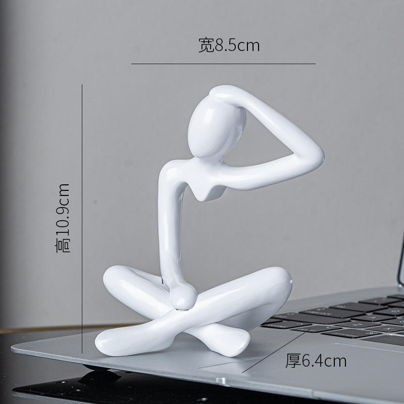Table Living Room Decoration Set Tabletop Decor Great Thinker Art Statue Plastic Modern Abstract Sculpture Figures