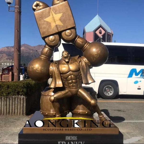 Outdoor Decor Famous Cartoon Sculpture Figure Standing Bronze Detective Conan Anime Statue