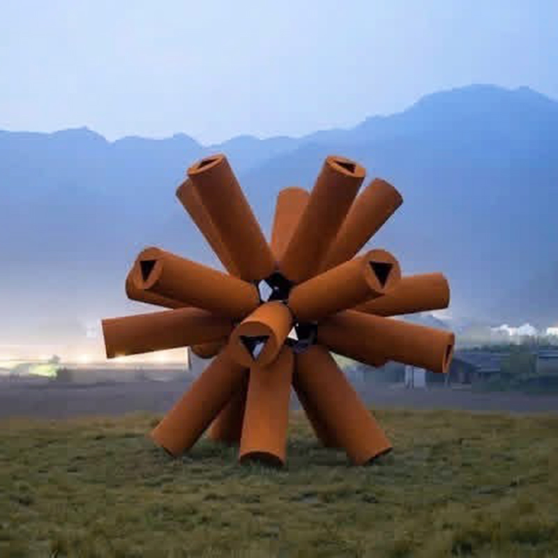 Large Abstract Weathering Steel Sculpture, Used as Rusted Metal Sculpture for Urban Landmark Square Landscapes.