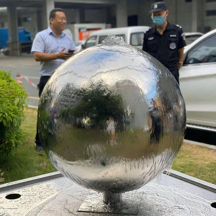 Premium 304 Stainless Steel Garden Fountain Ball - Mirror Polished Outdoor Decorative Sphere - Weatherproof &amp; Rustproof - EU Sculpture