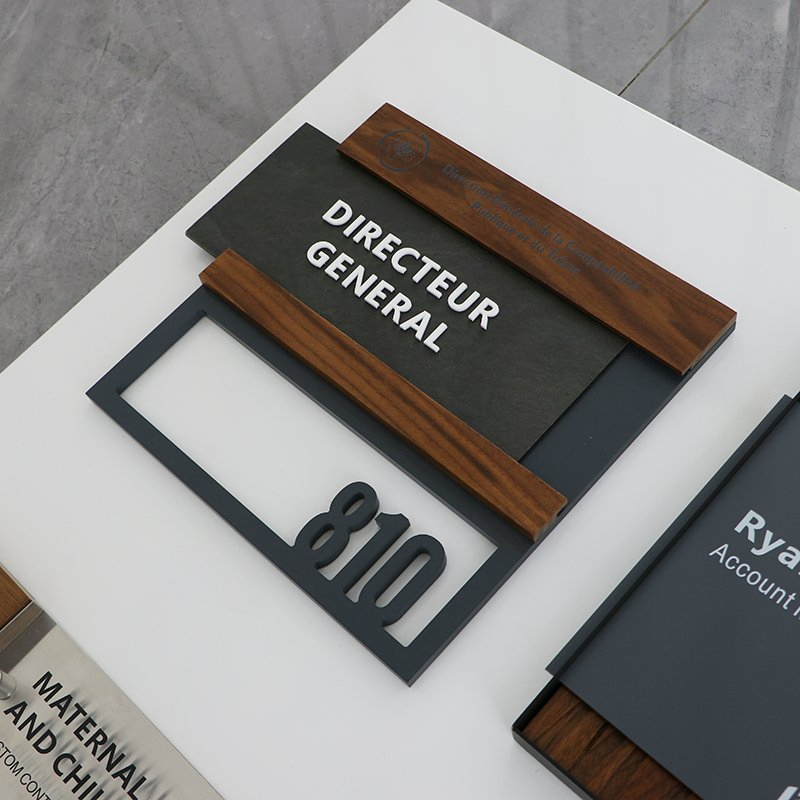 Laser Cut UV Printed Company Name Office Manager Room Number Door Plates