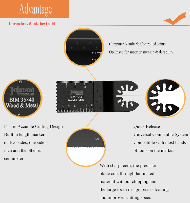 Best Selling Quality 35mm Quick Release Bi-Metal Oscillating Saw Blades Multi Tool