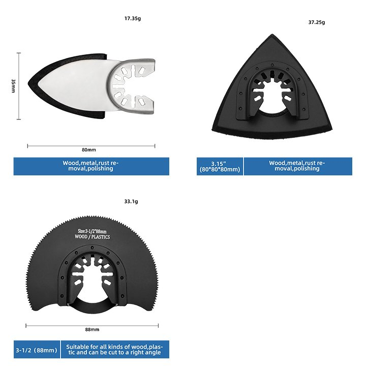Hcs High Frequency Oscillating Saw Blades Kits for Wood Cutting