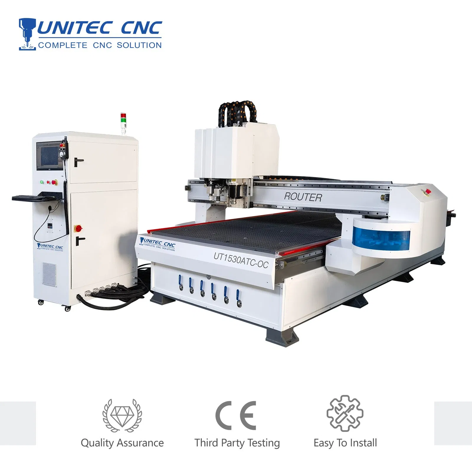 Unitec Multi Functions Knife Cutting Machine Thick Acrylic PVC Wood ACP Cardboard Corrugated Sheet Atc Eot Creasing CCD Factory Price Digital Cutting Machine
