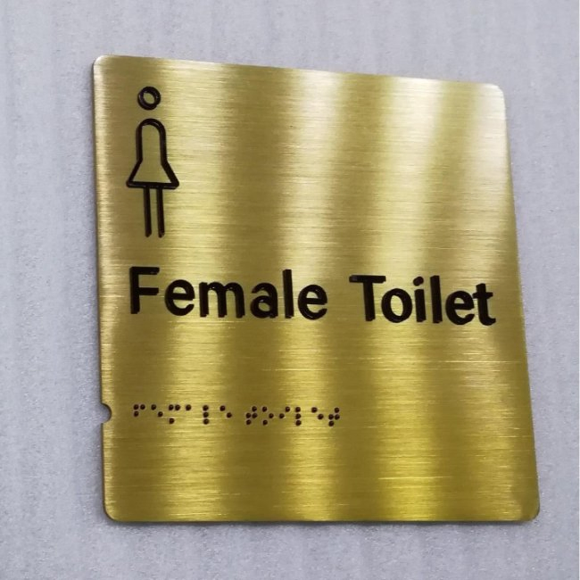 Custom Ada Tactile Braille Signage for Bathroom Toilet Wayfinding