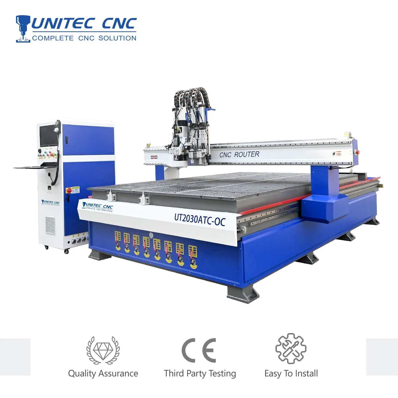 Unitec Factory Corrugated PP Hollow Board Carton Knife Cutting Machine with Atc Spindle Eot Creasing CCD Digital Cutter Oscillating Machine CNC Machine