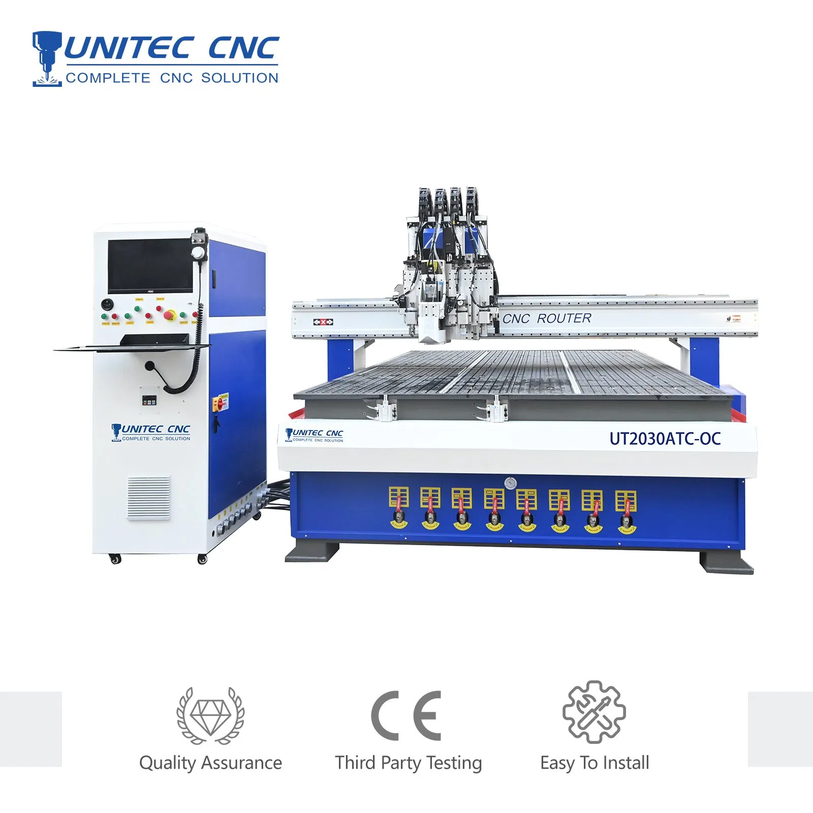 Unitec Factory Corrugated PP Hollow Board Carton Knife Cutting Machine with Atc Spindle Eot Creasing CCD Digital Cutter Oscillating Machine CNC Machine
