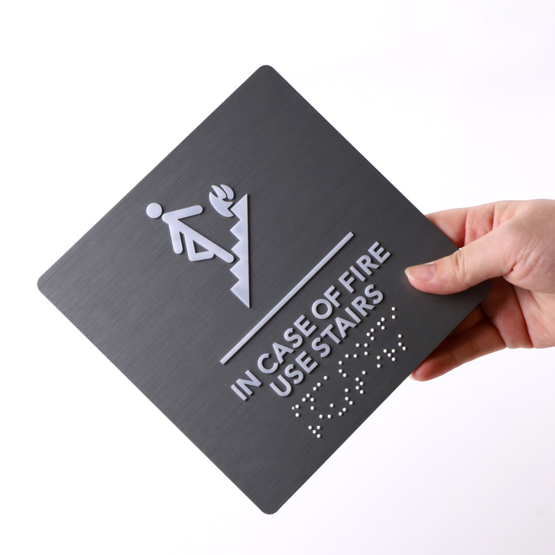 Custom Ada Tactile Braille Signage for Bathroom Toilet Wayfinding