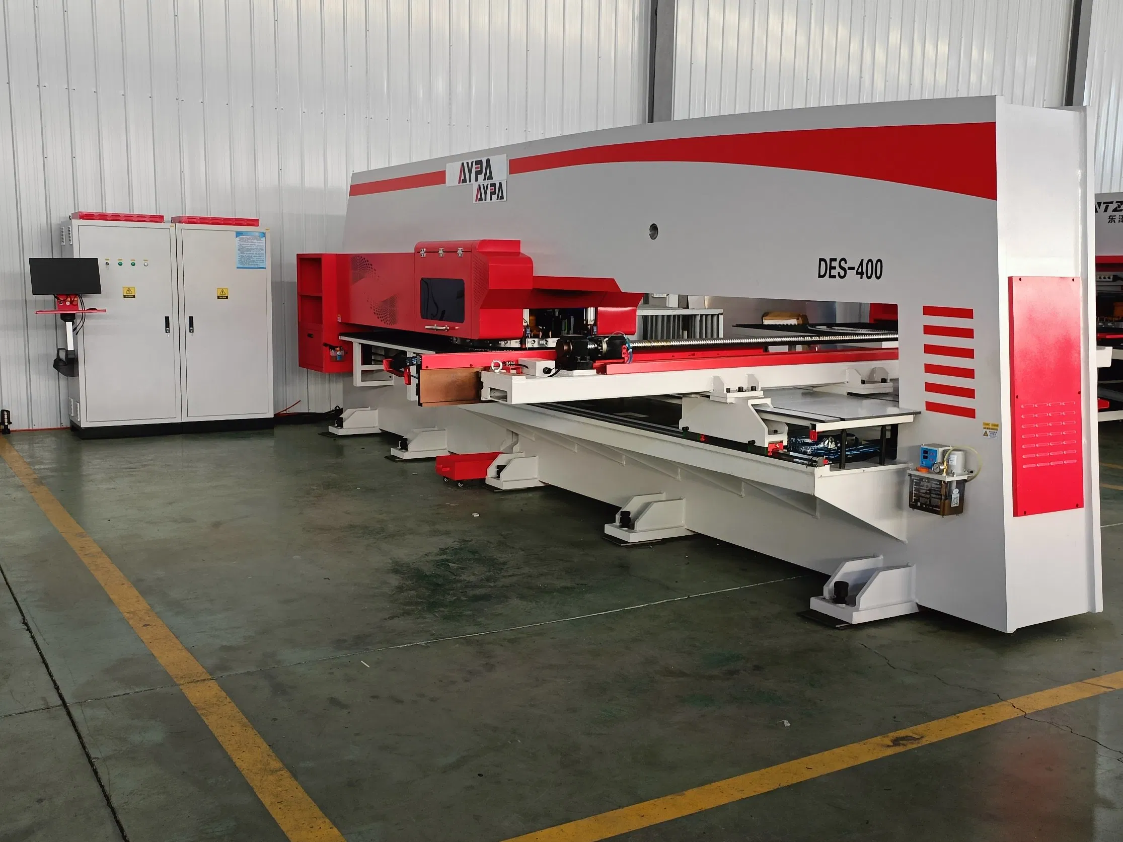 Fanuc CNC Multi-Functional Punching Pressing Perforating Hole Shearing and Printing Logo/ Word, Mechanical Servo Turret Press Punch Machine for Metal Panel