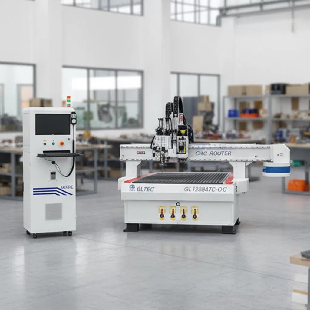 Aluminum Composite Wood MDF PVC Corrugated Board Foam Cardboard Oscillating Machine with Atc Eot Creasing