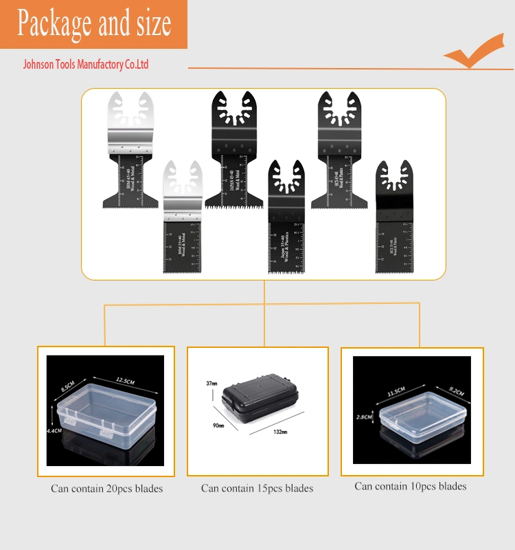 6 PCS Hcs Japan Bim Teeth Oscillating Multi Tool Saw Blade for Wood Plastic Soft Metal and Tiles Set