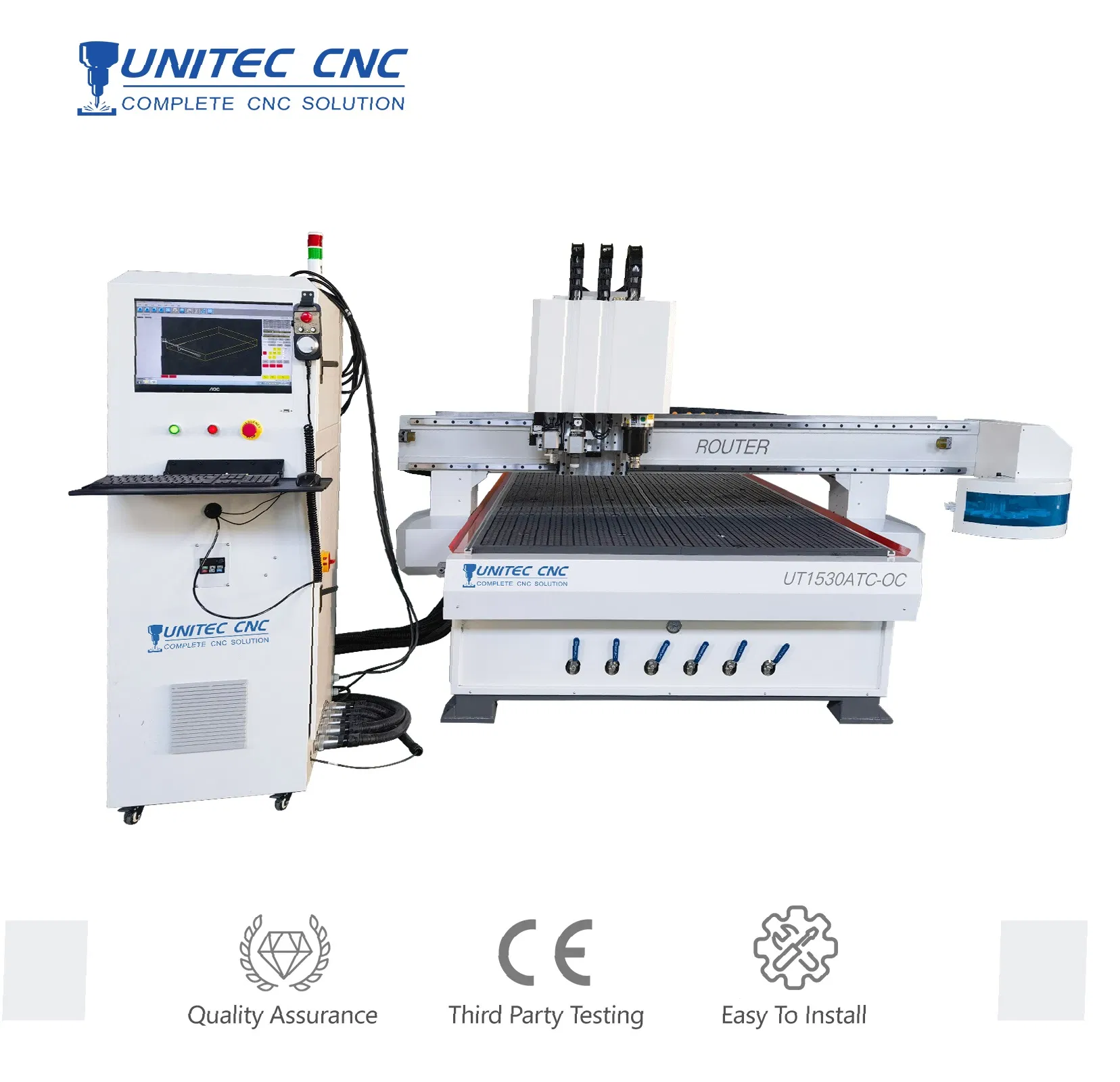 Unitec Multi Functions Knife Cutting Machine Thick Acrylic PVC Wood ACP Cardboard Corrugated Sheet Atc Eot Creasing CCD Factory Price Digital Cutting Machine